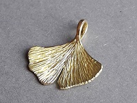 Ginko-Blatt Anhänger in 750 Gelbgold